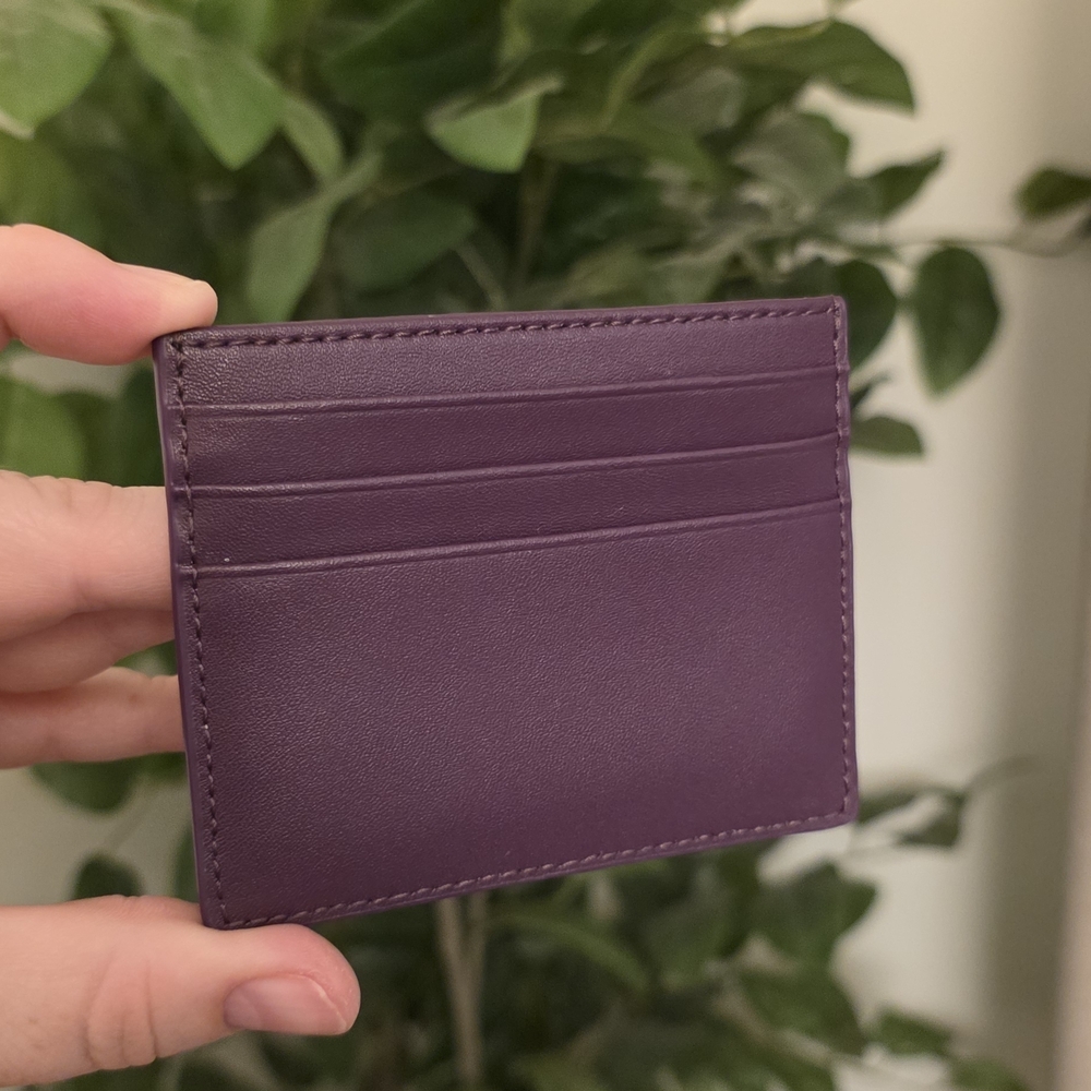 FURLA Purple Leather Card Holder - Picture 3 of 5